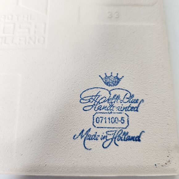 Royal Mosa Holland Delft Blue Tile Trivet Wall Hanging Windmill Farmer Birds - Picture 4 of 7